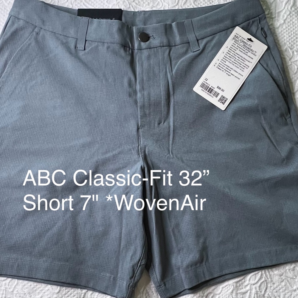 Lululemon ABC Classic-Fit 32" Short 7' *WovenAir Belgian blue NWOT